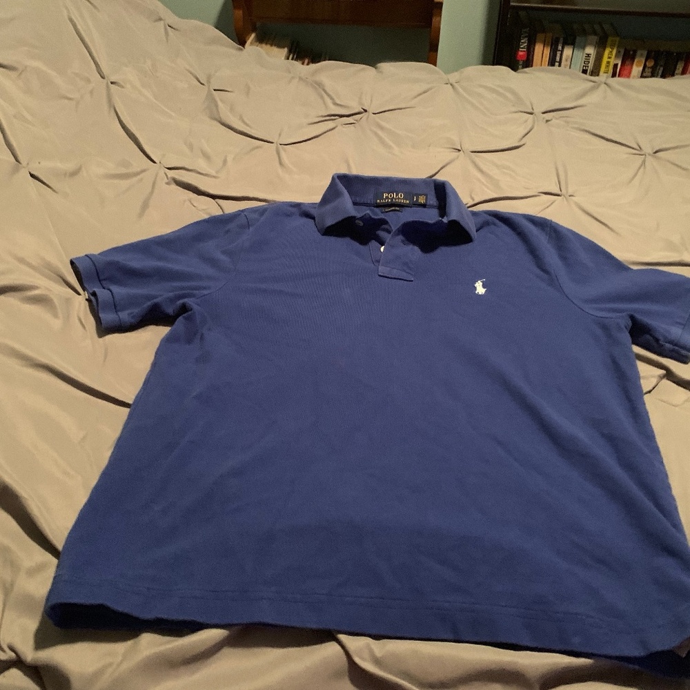 RALPH LAUREN Men's Blue Short Sleeve Polo. Size S